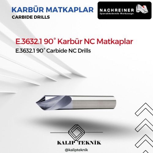 90° Uzun Seri TiAlN Kaplamalı NC Matkap | E.3632.1 Serisi